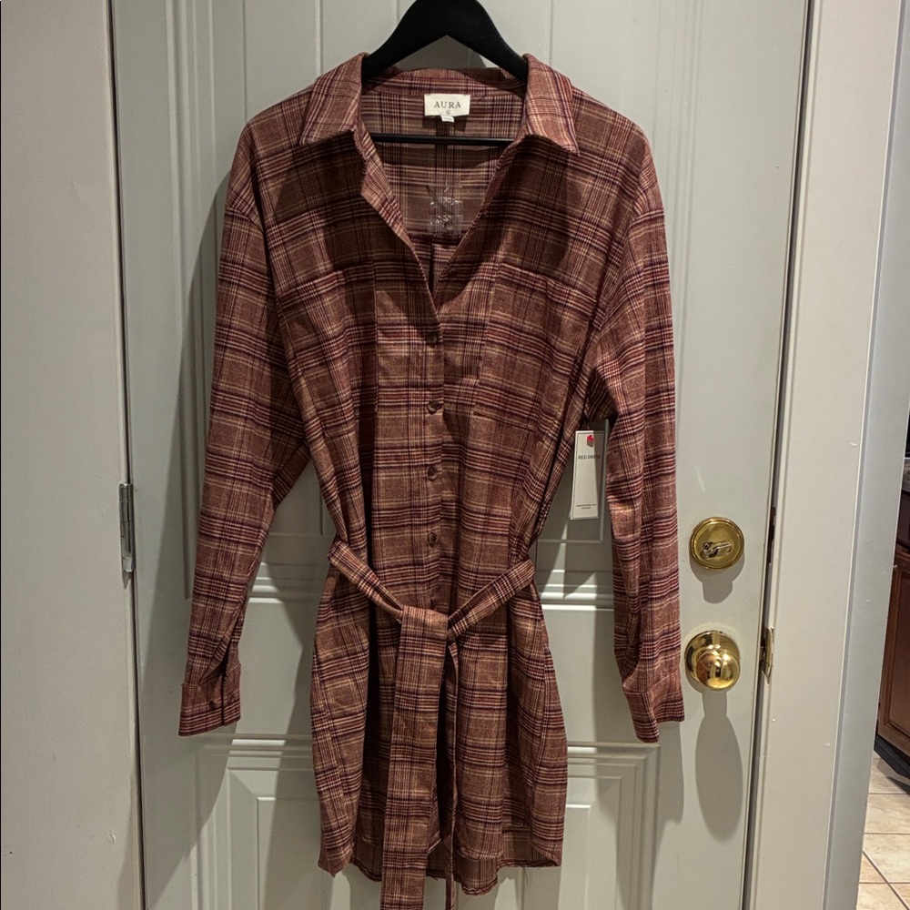 Aura Plaid Shirt Dress